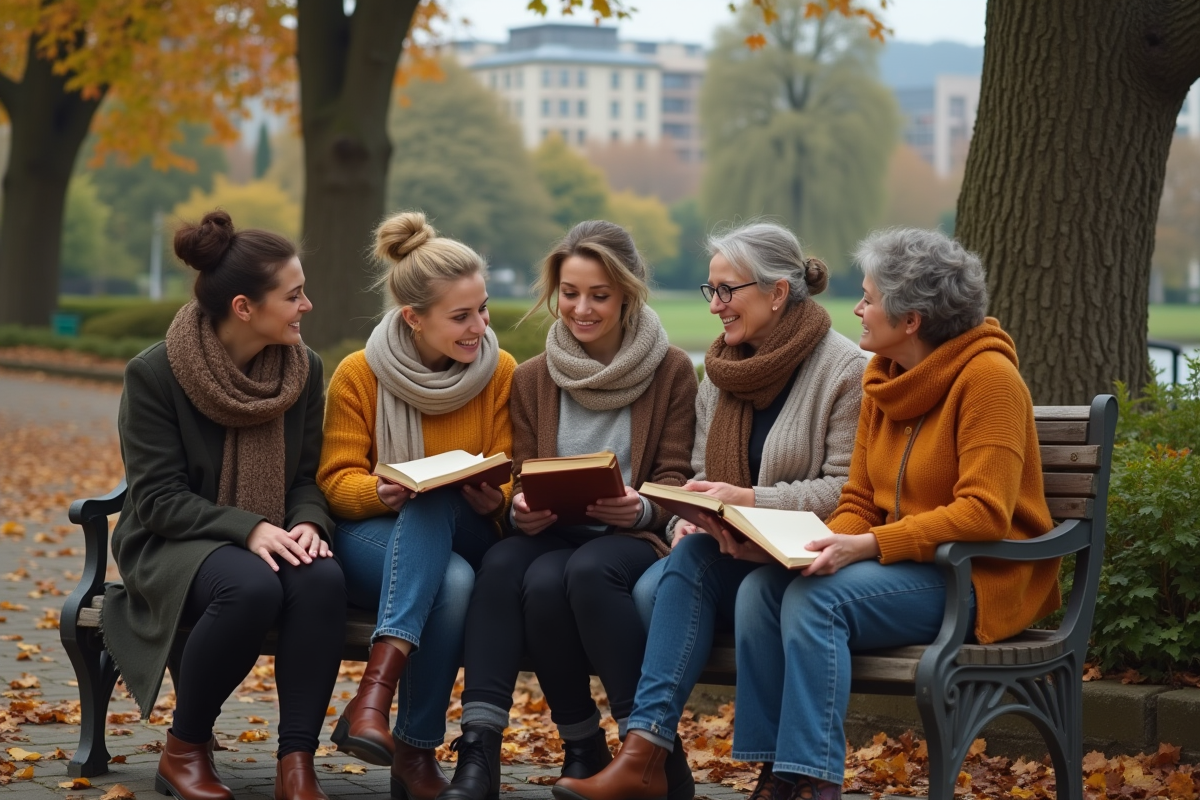 Femmes diverses discutant autour d